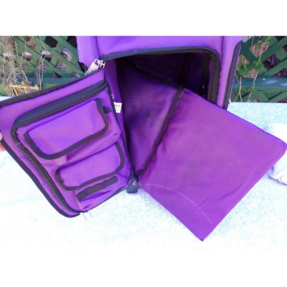 ZÜCA Sport Rolling Bag Purple Mobile Locker Built-in Seat Flashing LED Wheels - Picture 4 of 16